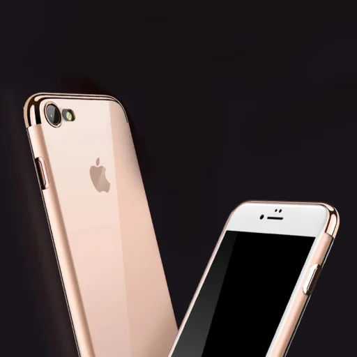 Clear Color Electroplating TPU gél tok iPhone 7/8/SE 2020 fekete - 4