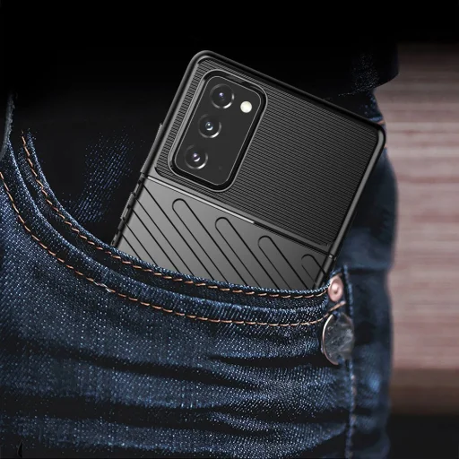 Samsung Note 20 Thunder fokozott védelmet biztosító flexibilis TPU tok kék - 10