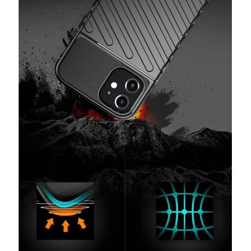 iPhone 12 mini Thunder fokozott védelmet biztosító flexibilis TPU tok fekete - 9