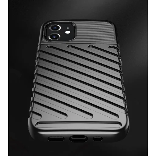iPhone 12 mini Thunder fokozott védelmet biztosító flexibilis TPU tok fekete - 10