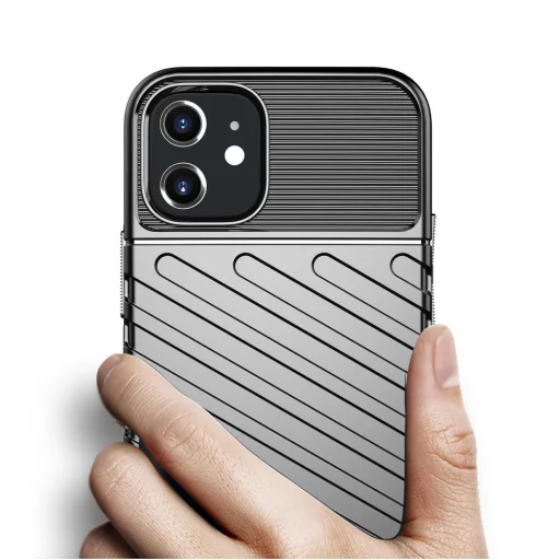 iPhone 12 mini Thunder fokozott védelmet biztosító flexibilis TPU tok fekete - 6