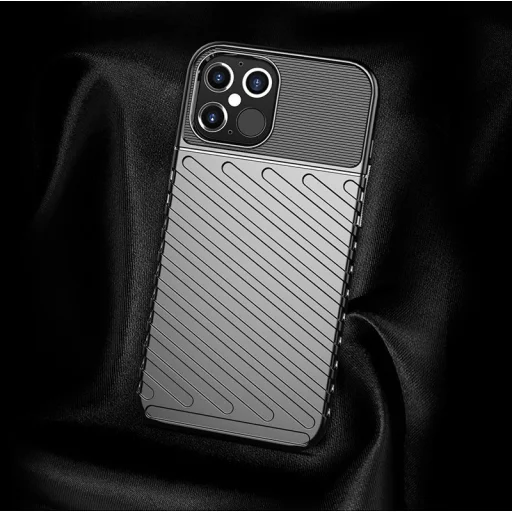 iPhone 12 Pro MAX Thunder fokozott védelmet biztosító flexibilis TPU tok fekete - 3