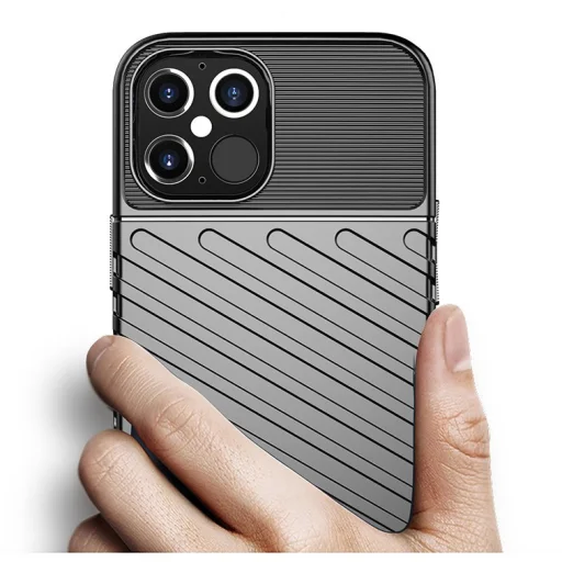 iPhone 12 Pro MAX Thunder fokozott védelmet biztosító flexibilis TPU tok fekete - 2