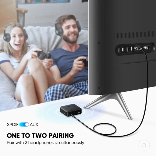 Ugreen Vezeték nélküli bluetooth 5.0 audio adapter AUX aptX 3.5mm mini jack fekete (70158) - 5