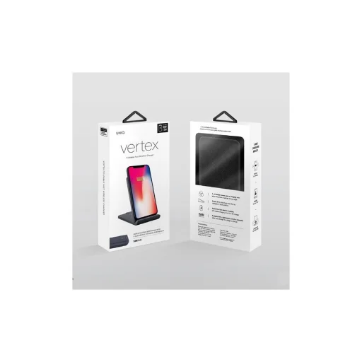 UNIQ Vertex Vezeték nélküli Qi gyorstöltő állvány 10W fekete (LITHOS Collective) - 5