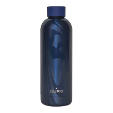 Puro Hot-Cold Thermal rozsdamentes acél vizesüveg, kulacs 500ml (Optic - Stripe Dark Blue)