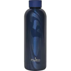 Puro Hot-Cold Thermal rozsdamentes acél vizesüveg, kulacs 500ml (Optic - Stripe Dark Blue)