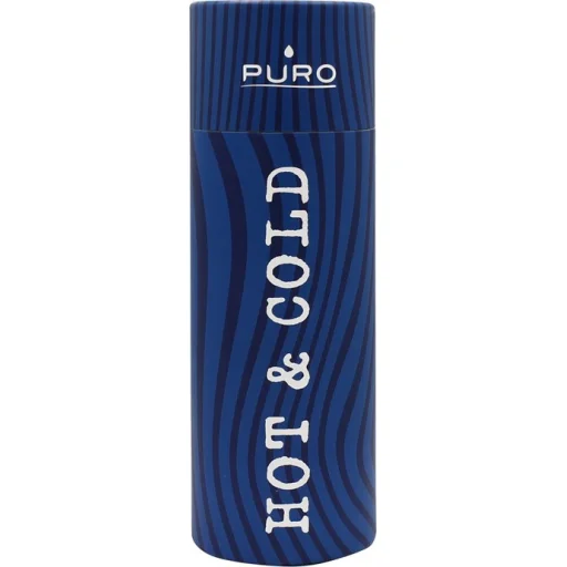 Puro Hot-Cold Thermal rozsdamentes acél vizesüveg, kulacs 500ml (Optic - Stripe Dark Blue) - 3