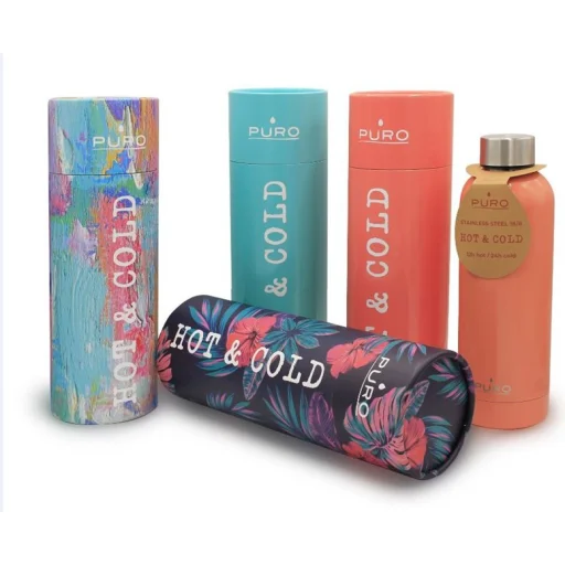 Puro Hot-Cold Thermal rozsdamentes acél vizesüveg, kulacs 500ml (Optic - Stripe Dark Blue) - 4