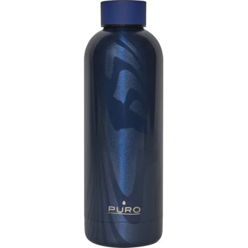 Puro Hot-Cold Thermal rozsdamentes acél vizesüveg, kulacs 500ml (Optic - Stripe Dark Blue) - 2
