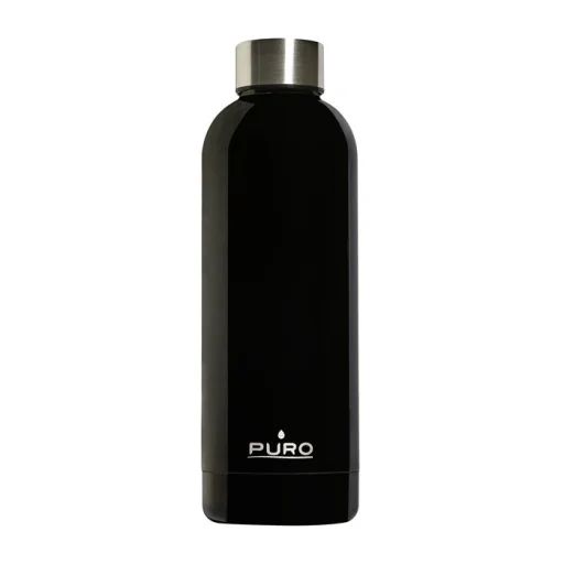 Puro Hot-Cold Thermal rozsdamentes acél vizesüveg, kulacs 500ml (Shiny Black) - 1