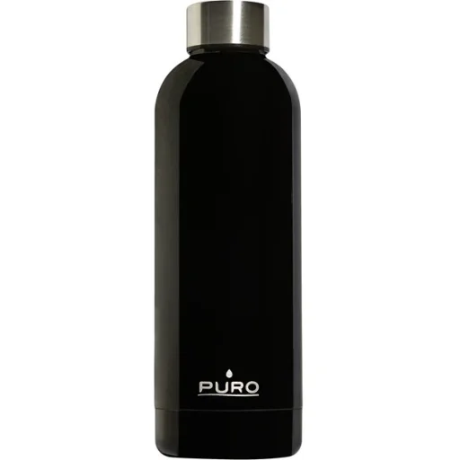 Puro Hot-Cold Thermal rozsdamentes acél vizesüveg, kulacs 500ml (Shiny Black) - 2