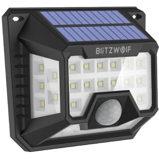 Blitzwolf BW-OLT3 kültéri napelemes 2xLED lámpa mozgásérzékelővel fekete - 5