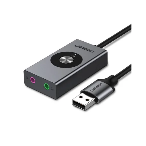 Ugreen USB külső 7.1 hangkártya 3.5mm mini jack 1m ezüst (50711) - 1