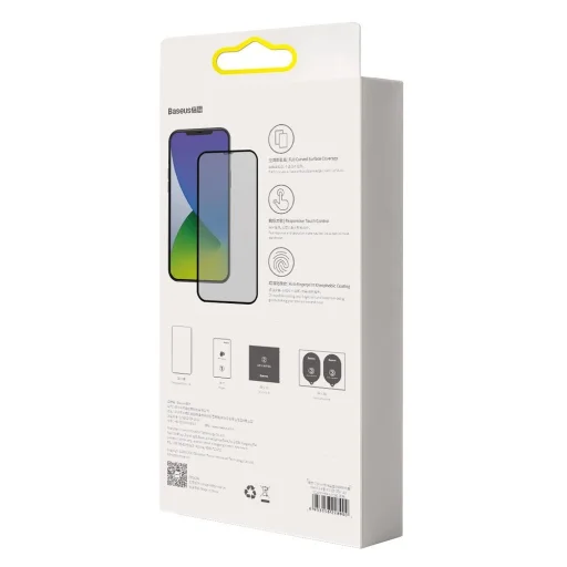Baseus 2x 0.3 mm 9H Anti-Spy kijelzővédő üvegfólia iPhone 12 Pro MAX fekete (SGAPIPH67N-TG01) - 8