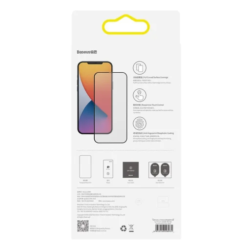 Baseus 2x 0,23 mm kijelzővédő üvegfólia iPhone 12 Pro MAX fekete (SGAPIPH67N-PE01) - 6