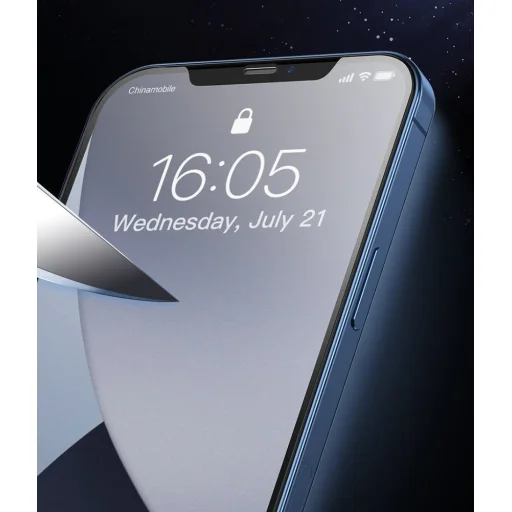 iPhone 12/ 12 Pro Baseus 2x 0.25 mm Frosted kijelzővédő fekete üvegfólia (SGAPIPH61P-KM01) - 11