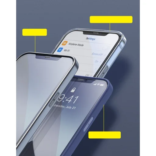 iPhone 12/ 12 Pro Baseus 2x 0.25 mm Frosted kijelzővédő fekete üvegfólia (SGAPIPH61P-KM01) - 12