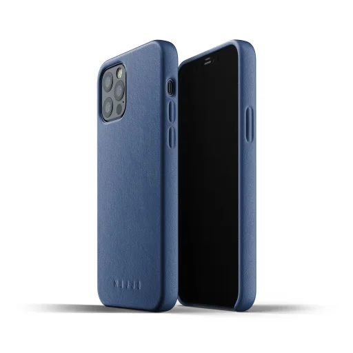 Mujjo Valódi bőr tok iPhone 12/ 12 Pro Monaco Blue - 1
