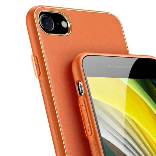 Dux Ducis Yolo TPU és PU bőr tok iPhone 7/8/SE 2020 narancssárga - 3