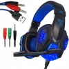 Gaming Headset LED V8, fejhallgató mikrofonnal fekete/kék thumbnail