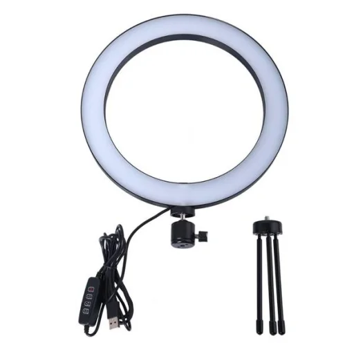 Asztali 20W SY03161 LED körfény és tripod, ringlight fekete - 1