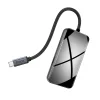 Hoco HB16 Easy Expand 6 in 1 Type-C HUB adapter 3xUSB 3.0/ HDMI/ Type-C PD/ RJ45 csatlakozók szürke thumbnail