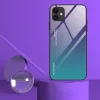 Gradient 9H üveghátlapú tok szilikon kerettel iPhone 12/ 12 Pro zöld/ lila thumbnail