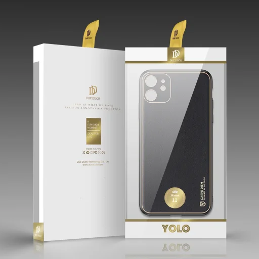 Dux Ducis Yolo TPU és PU bőr tok iPhone 11 fekete - 11
