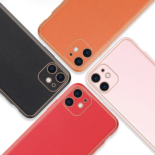 Dux Ducis Yolo TPU és PU bőr tok iPhone 11 piros - 12