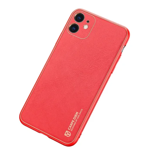 Dux Ducis Yolo TPU és PU bőr tok iPhone 11 piros - 2