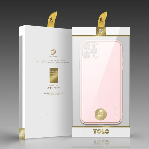 Dux Ducis Yolo TPU és PU bőr tok iPhone 11 Pro pink - 11