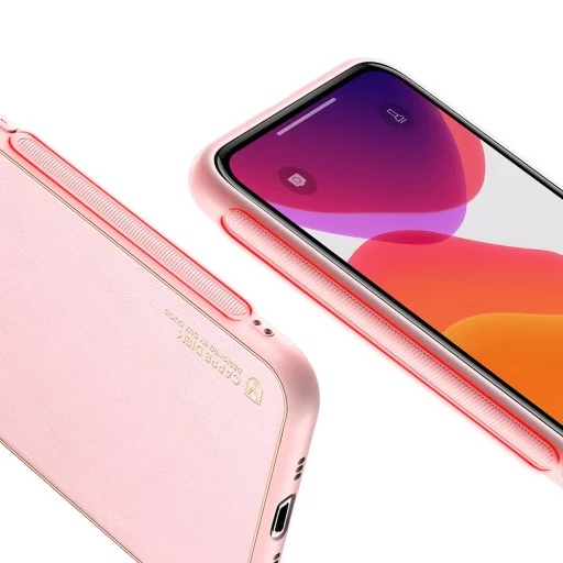 Dux Ducis Yolo TPU és PU bőr tok iPhone 11 Pro pink - 6