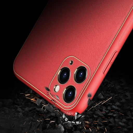 Dux Ducis Yolo TPU és PU bőr tok iPhone 11 Pro MAX piros - 12