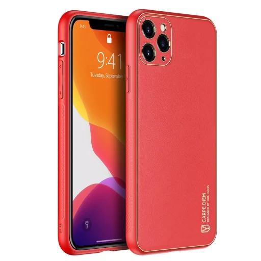 Dux Ducis Yolo TPU és PU bőr tok iPhone 11 Pro MAX piros - 1