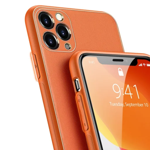 Dux Ducis Yolo TPU és PU bőr tok iPhone 11 Pro narancssárga - 3