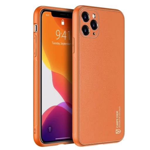 Dux Ducis Yolo TPU és PU bőr tok iPhone 11 Pro narancssárga - 1