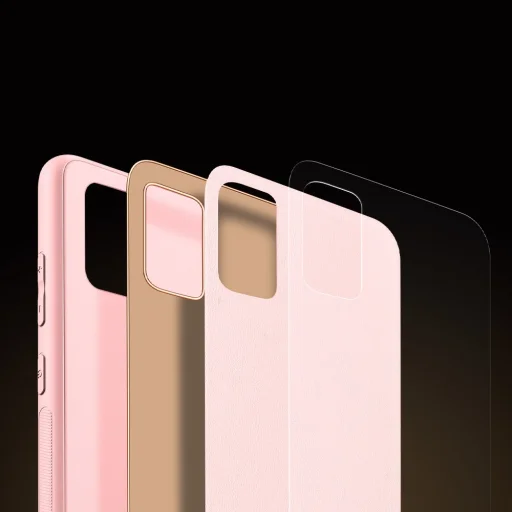 Dux Ducis Yolo TPU és PU bőr tok Samsung A71 pink - 7