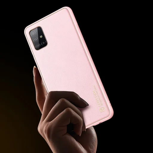 Dux Ducis Yolo TPU és PU bőr tok Samsung A71 pink - 6