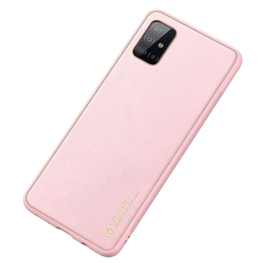 Dux Ducis Yolo TPU és PU bőr tok Samsung A71 pink - 2