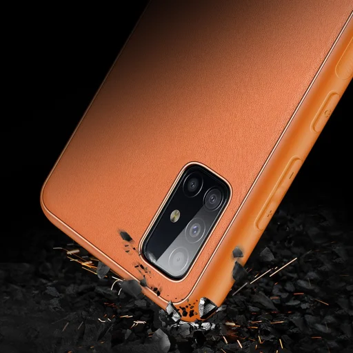 Dux Ducis Yolo TPU és PU bőr tok Samsung A71 narancssárga - 8