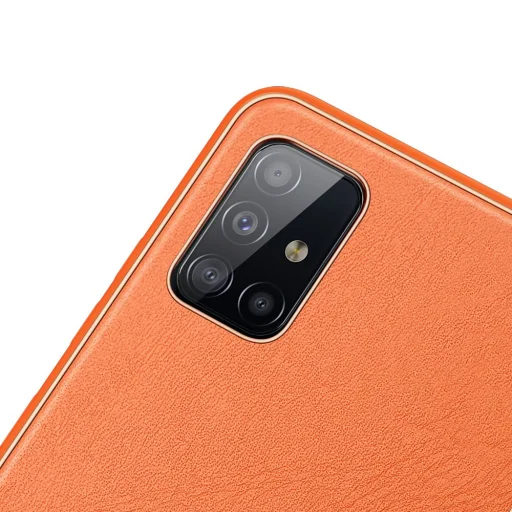 Dux Ducis Yolo TPU és PU bőr tok Samsung A71 narancssárga - 4
