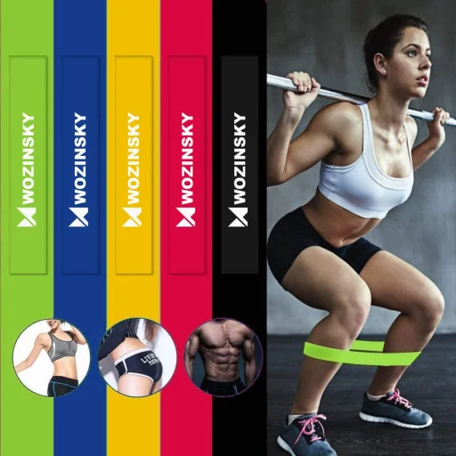Wozinsky Otthoni edzéshez használható gumi Fitnesz szalag, edzőszalag (WRBS5-01) - 8