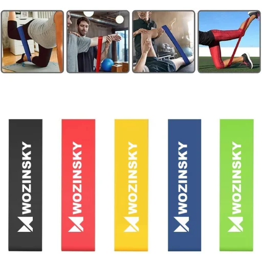Wozinsky Otthoni edzéshez használható gumi Fitnesz szalag, edzőszalag (WRBS5-01) - 10