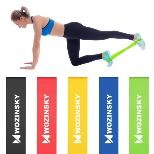 Wozinsky Otthoni edzéshez használható gumi Fitnesz szalag, edzőszalag (WRBS5-01) - 15