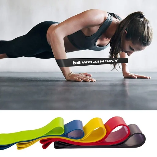 Wozinsky Otthoni edzéshez használható gumi Fitnesz szalag, edzőszalag (WRBS5-01) - 16