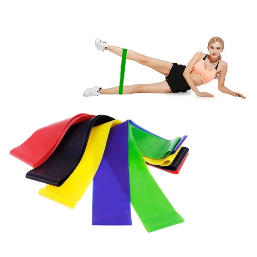 Wozinsky Otthoni edzéshez használható gumi Fitnesz szalag, edzőszalag (WRBS5-01) - 17