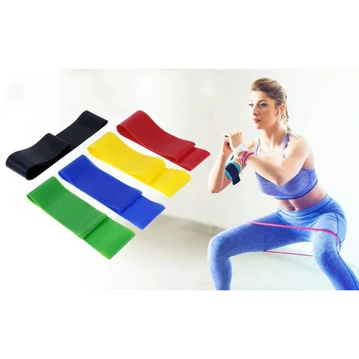 Wozinsky Otthoni edzéshez használható gumi Fitnesz szalag, edzőszalag (WRBS5-01) - 5