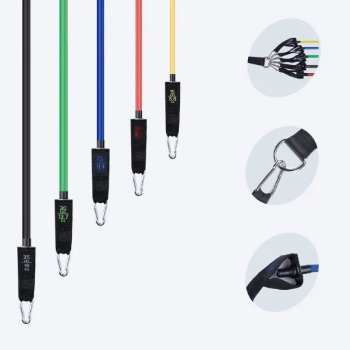 Wozinsky 5x otthoni edzéshez használható gumiszalag, edzőszalag hordtáskával (WRTS5-01) - 8