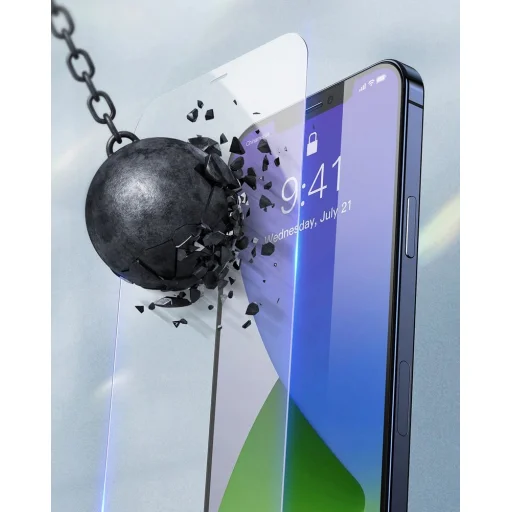 Baseus 2x 0,3 mm Anti Blue Light kijelzővédő üvegfólia iPhone 12/ 12 Pro (SGAPIPH61P-LF02) - 9